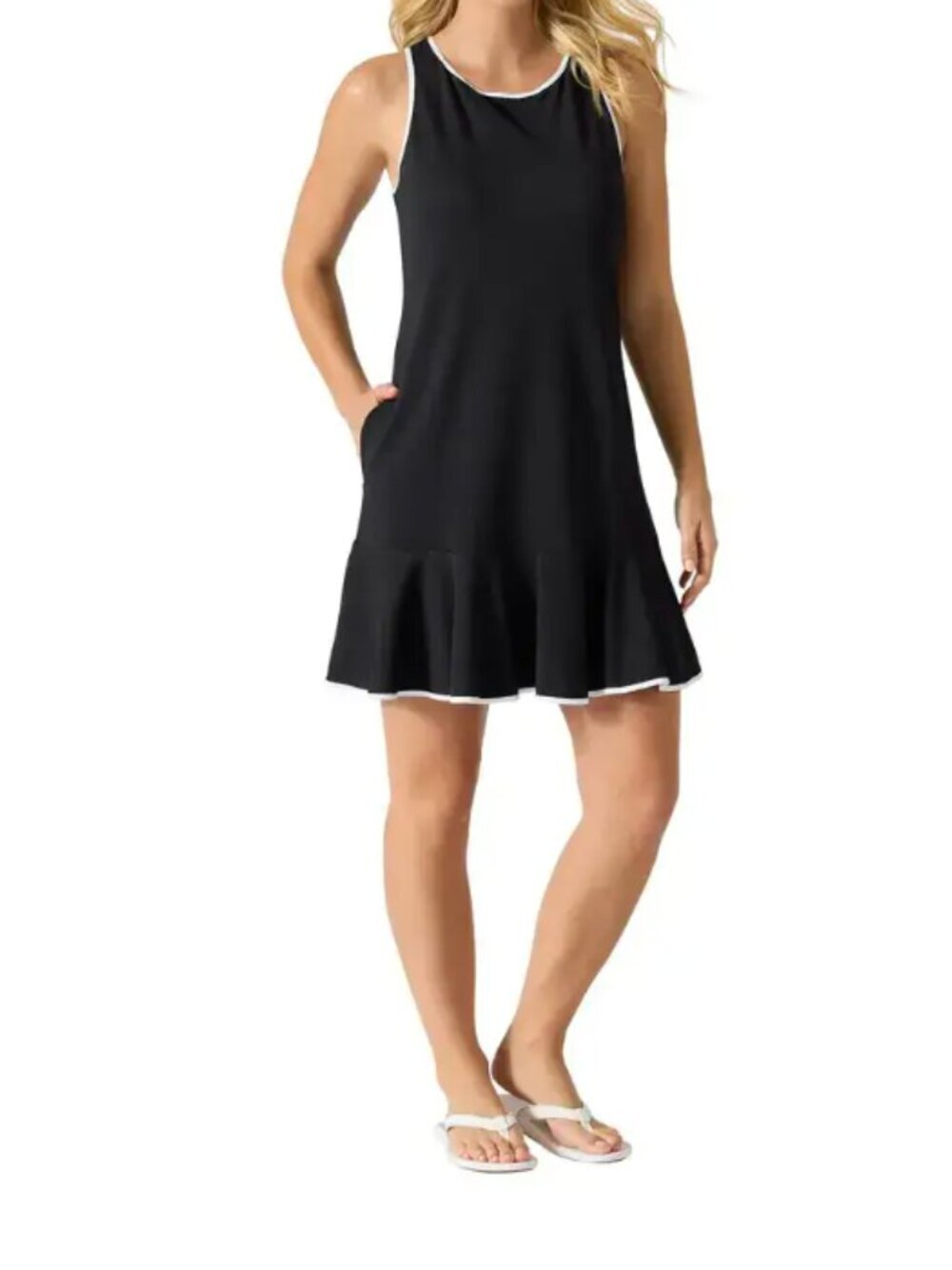 Tommy Bahama Island Cays Cabana Spa Cover Up Dress NWT Size S Black White